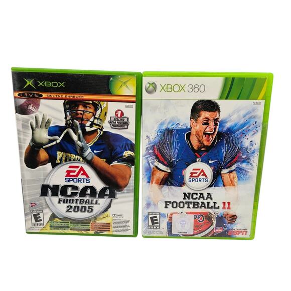 Set of 2 Xbox 360 Video Games NCAA Football 2005 and 2011 Tim Tebow - Picture 1 of 4